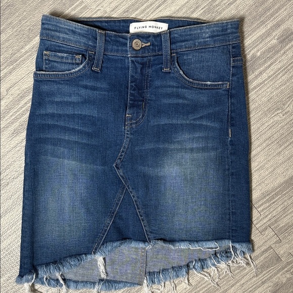 Flying Monkey Dresses & Skirts - Flying Monkey Asymmetrical Dark Blue Denim Skirt Size 24